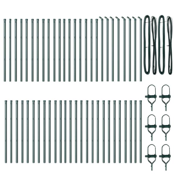 Stängselstolpe 52 pcs Grön 3,2 x 3,2 x 100 cm