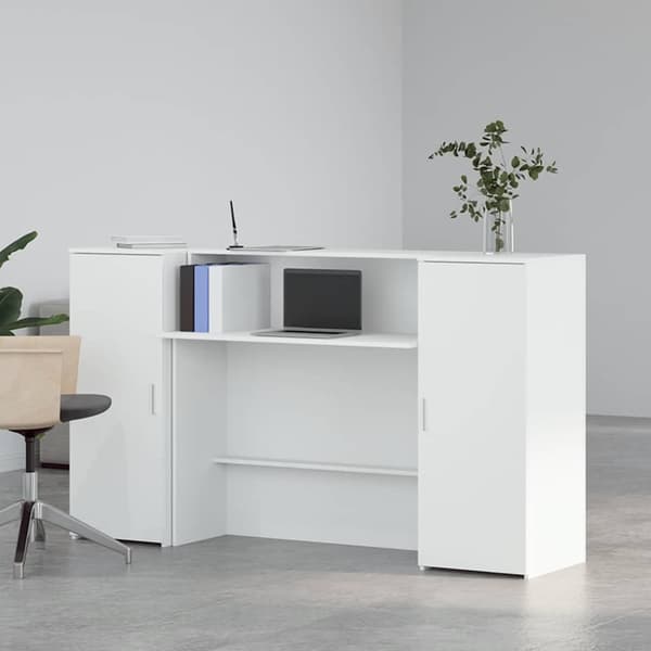 Receptionsdisk vit 180x50x103,5 cm konstruerat trä