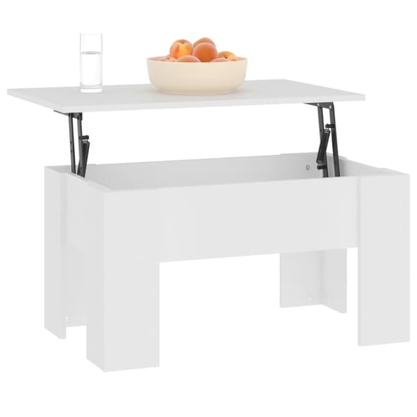 Soffbord vit 79x49x41 cm konstruerat trä