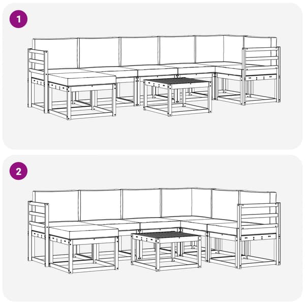 Utomhussoffset med kudde 8 pcs Vit och antracit Polyester