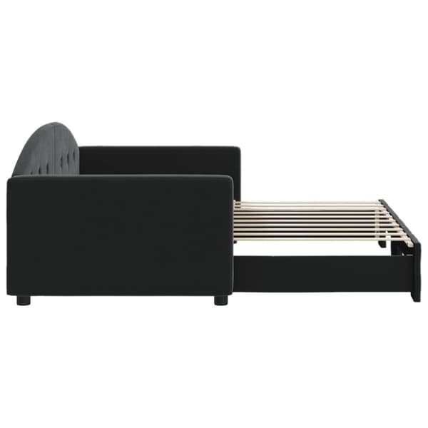 Dagbädd utdragbar svart 90x190 cm sammet