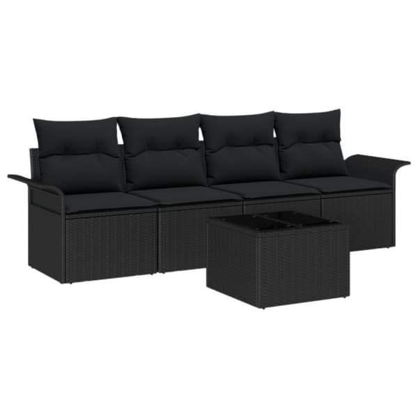 Soffset med kudde 5 pcs Svart konstrotting