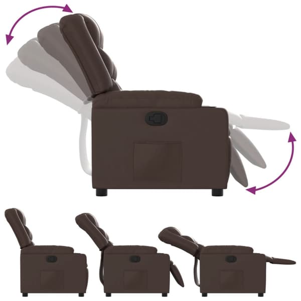 Reclinerfåtölj brun konstläder