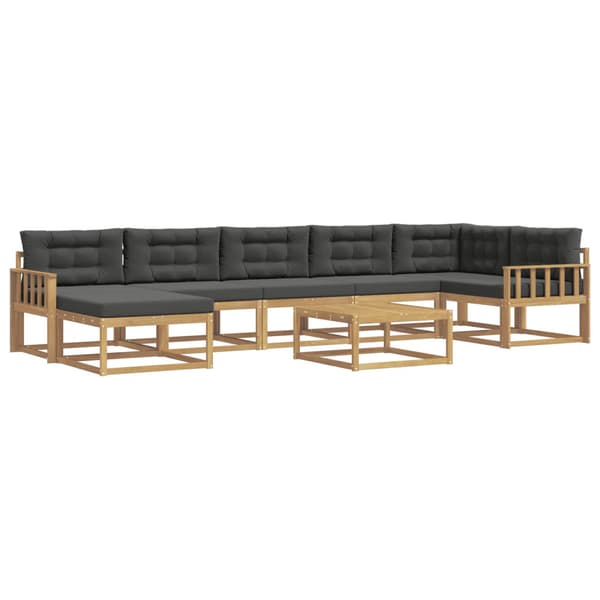 Utomhussoffset 8 pcs Vit och antracit