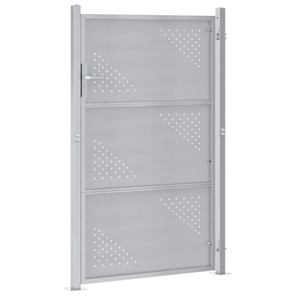 Trädgårdsgrind 85 x 144 cm Rostfritt stål Silver Låsbar