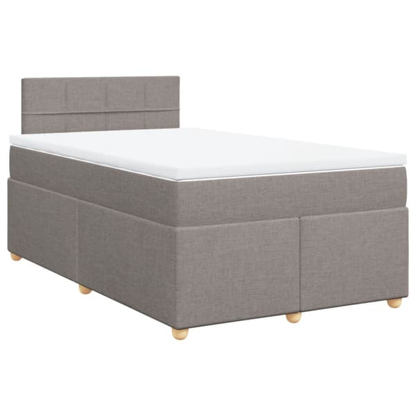 Ramsäng med madrass taupe 120x200 cm tyg