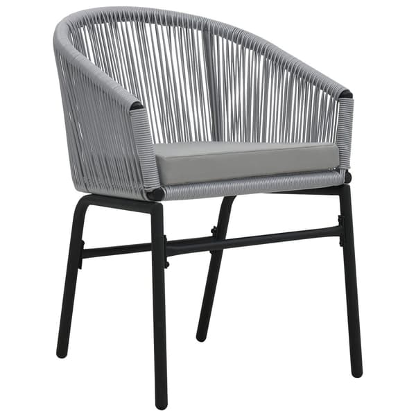 Trädgårdsmöbelset 7 pcs Grå konstrotting