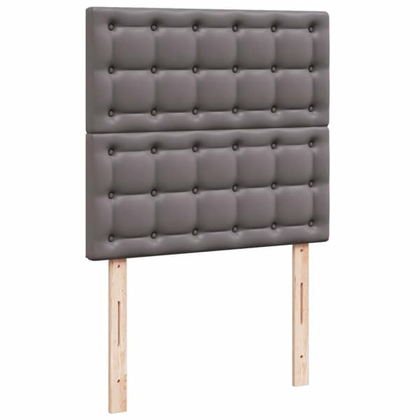 Ottoman sängram med madrass grå 90x190 cm konstläder