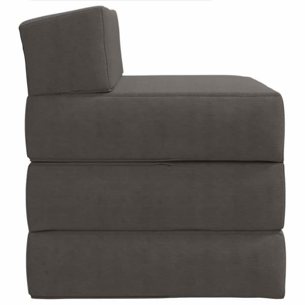 Fällbar Soffbed Mörkgrå 200 x 70 x 15 cm Kordread tyg