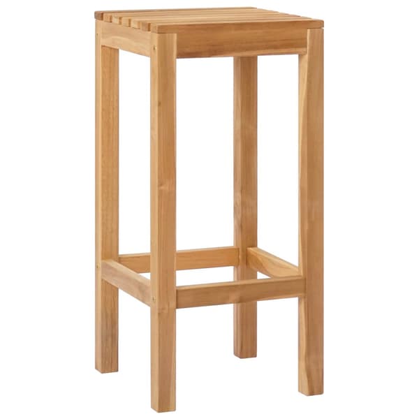 Barpall 2 pcs Brun Massivt teakträ