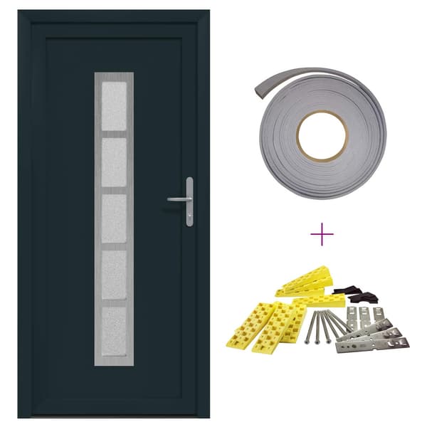 Framdörr Antracit 108 x 208 cm PVC