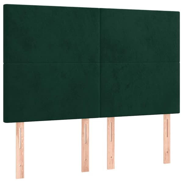 Ramsäng med madrass mörkgrön 140x200 cm sammet