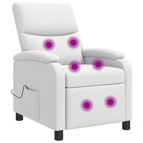 Massagefåtölj Vit Konstläder