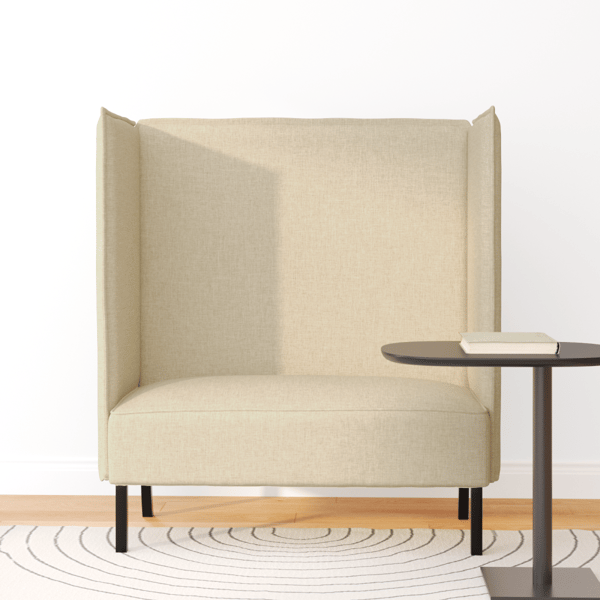 Hög Ryggsoffa 101cm Kräm tyg