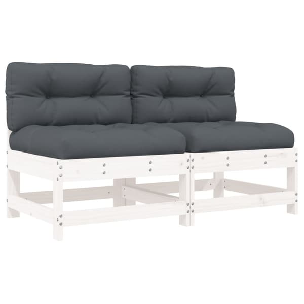 Mittensoffor med dynor 2 st vit massiv furu