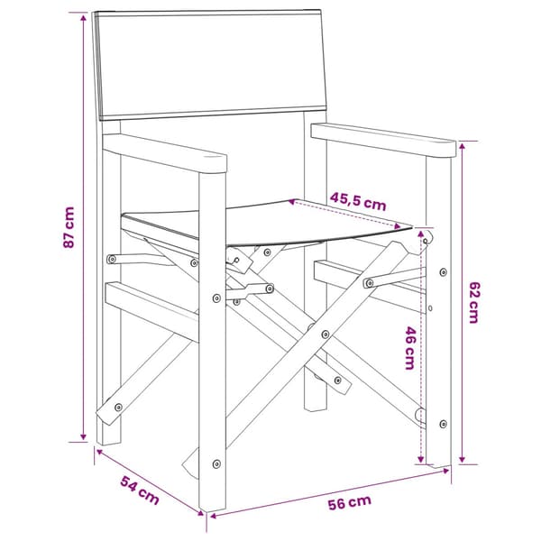 Matstol 56 x 54 x 87 cm 100% Polyester Solid-Teak