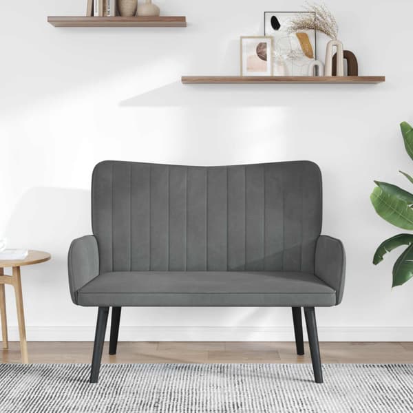 Tvåsitssoffa Mörkgrå 115 x 61 x 87 cm Sammet
