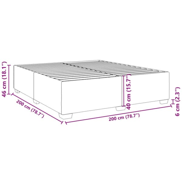 Sängram vit 200x200 cm konstläder