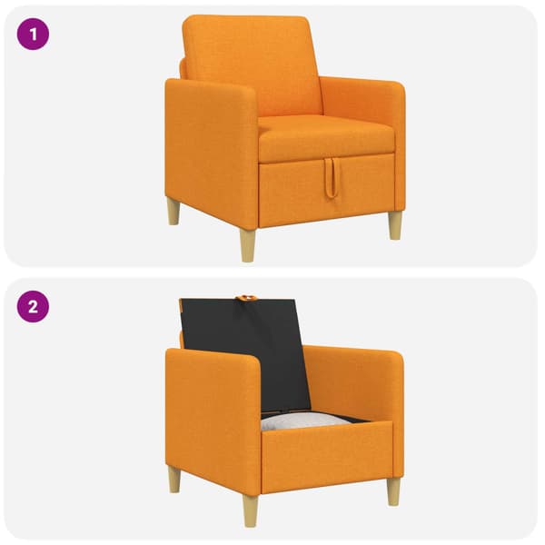 Soffa med förvaring Mörkgul 72 x 78 x 87 cm Polyester