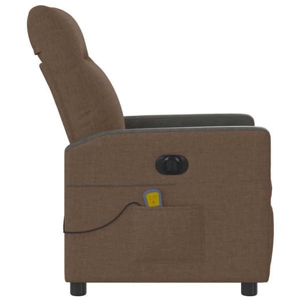 Elektrisk massagefåtölj brun tyg