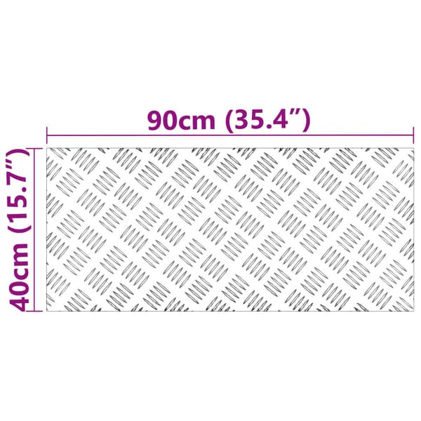 Trappsteg Rektangulär 4 pcs Silver 90 x 40 cm Aluminium
