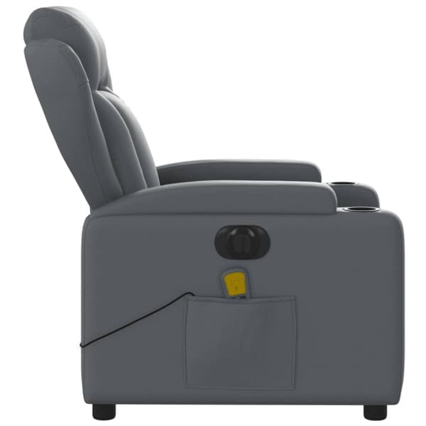 Elektrisk massagefåtölj grå konstläder