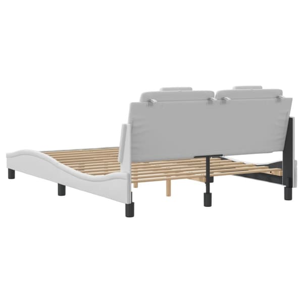 Bed Frame "Viana" with LED without Mattress White 140x200 cm