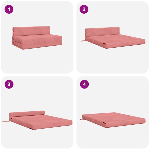 Fällsoffa säng Rosa 203 x 152 x 15 cm Sammet