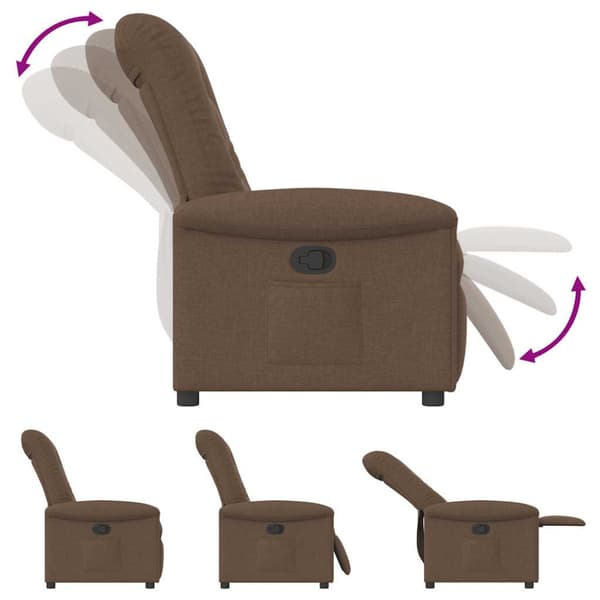 Reclinerfåtölj brun tyg