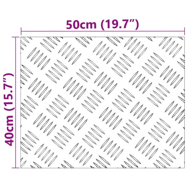 Trappsteg Rektangulär 2 pcs Silver 50 x 40 cm Aluminium