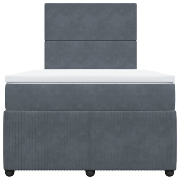 Ramsäng med madrass mörkgrå 120x200 cm sammet