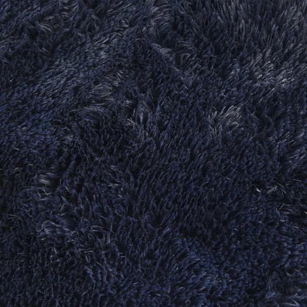 Ryamatta med lång lugg NAVARRA marinblå 130x200 cm polyester