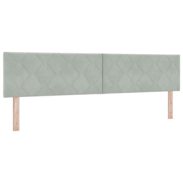 Boxspring säng med madrass och LED Ljusgrå 200 x 200 cm Sammet
