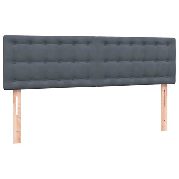 Ramsäng med madrass mörkgrå 160x210 cm sammet