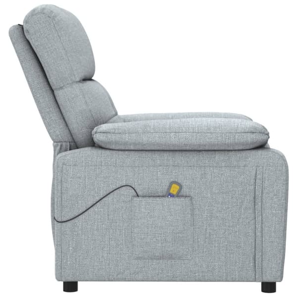 Massagefåtölj ljusgrå tyg