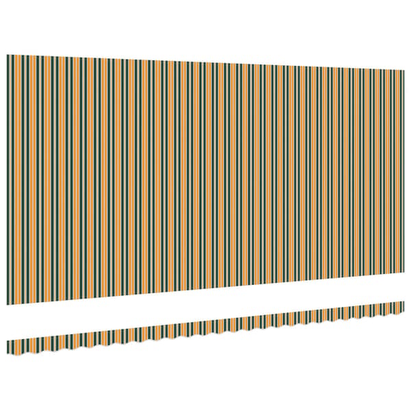 Markisväv Grön och gul 6 x 3 m Polyester