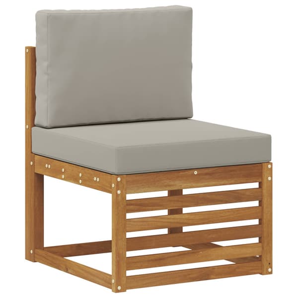 Utomhussoffset 9 pcs Naturlig och ljusgrå Polyester