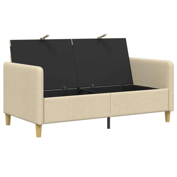 Soffa med förvaring Gräddvit 152 x 78 x 87 cm Polyester