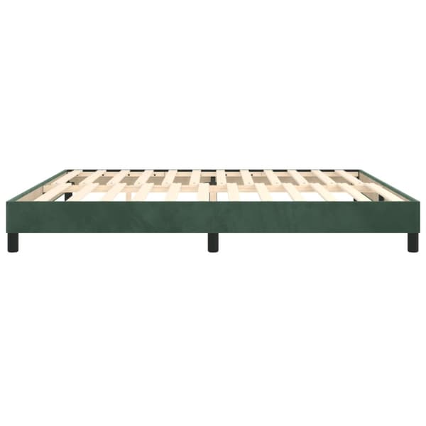 Boxspring-sängram mörkgrön 200x200 cm sammet