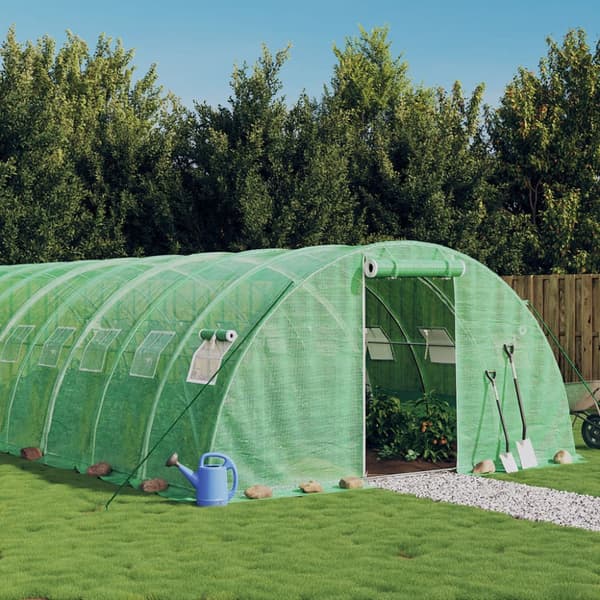 Växthus med stålram grön 32 m² 8x4x2 m