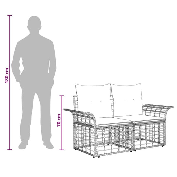 Utomhussoffset 6 pcs Naturlig och Creamvit Polyester