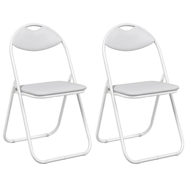 Fällstol 2 pcs Vit 48 x 43,5 x 81 cm Konstläder