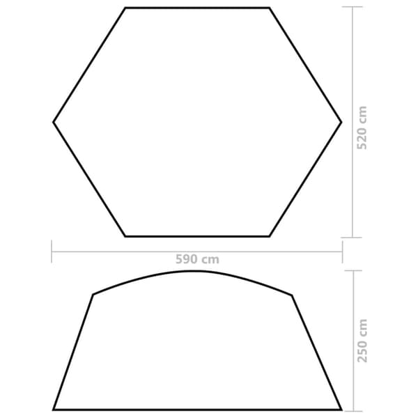Pooltält tyg 590x520x250 cm grå