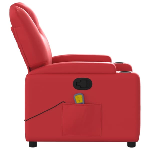 Massagefåtölj röd konstläder