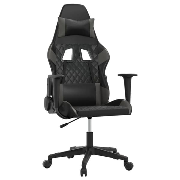 Gamingstol svart och grå konstläder