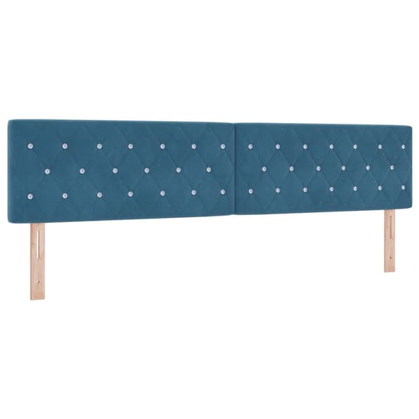 Bäddfjäder med madrass Mörkblå 200 x 200 cm Sammet