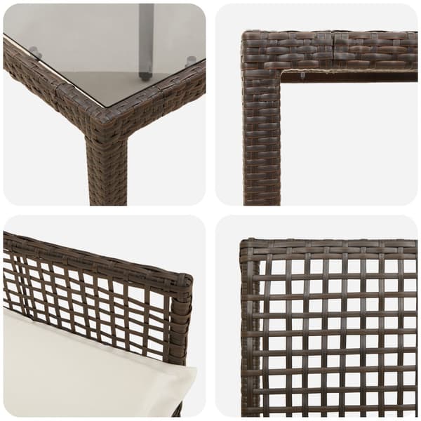 Trädgårdsmöbelset 5 pcs Brun konstrotting