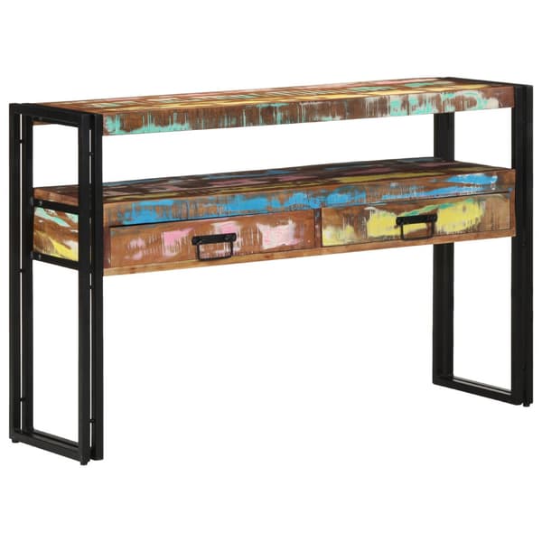 Konsolbord med låda 120 x 33 x 75 cm Solid återvunnen trä