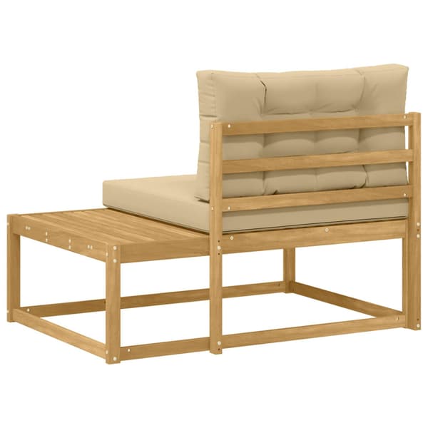 Modulsoffa utomhus med kudde Vit 115 x 83 x 73 cm Polyester