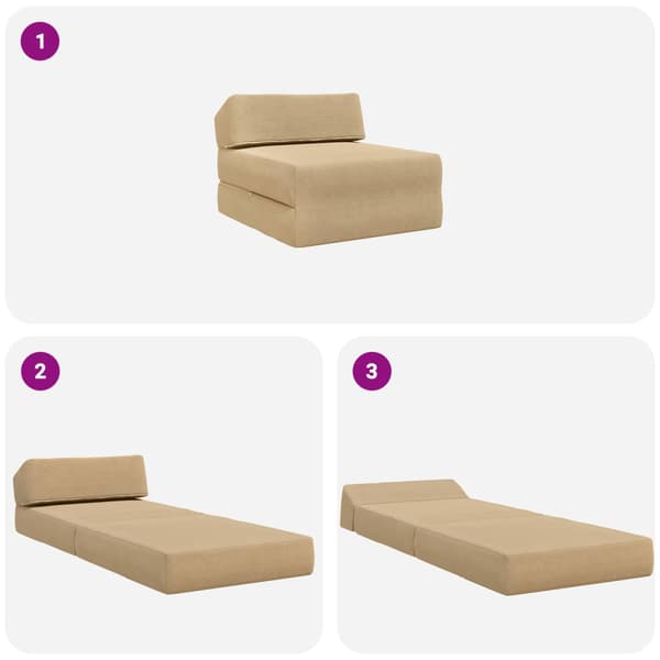 Fällbar Soffbed Grön grå 60 x 70 x 41 cm Tyg